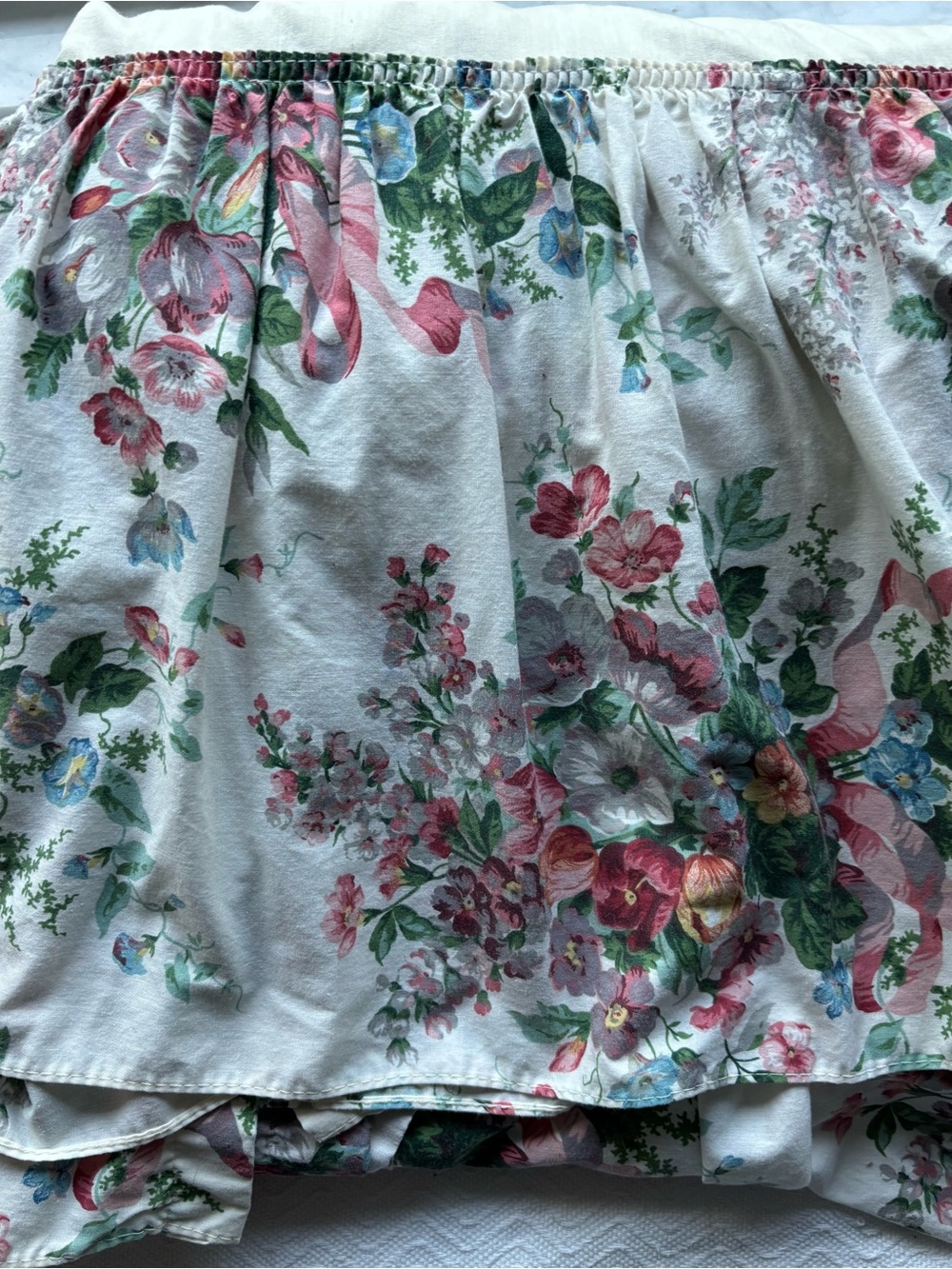 VTG Croscill English Garden Floral King Dust Ruffle Bed Skirt Cottage Prairie
